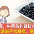 黑豆、牛蒡茶利腎排水毒，有助消滅體內肌瘤、囊腫！