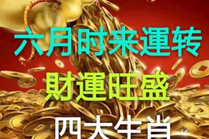 這些生肖六月時來運轉，財運旺盛