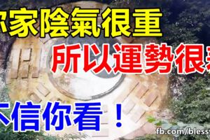 你家陰氣很重，所以運勢很差，不信你看。