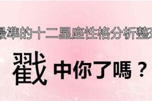 最準的十二星座性格分析整理！