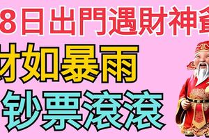 28日出門遇財神爺，運勢逼人來財如暴雨，鈔票滾滾的3生肖