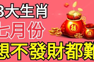 七月份，想不發財都難的3大生肖