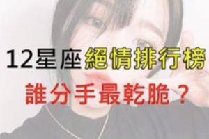 12星座「絕情排行榜」！他們一旦決心要分手，就頭也不回得轉身就走！ 
