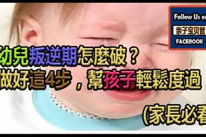 幼兒叛逆期怎麼破？做好這4步，幫孩子輕鬆度過！