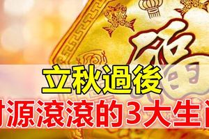 立秋過後，財源滾滾的3大生肖！