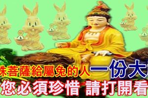 文殊菩薩給屬兔的人「一份大禮」，請您必須珍惜，請打開看看！