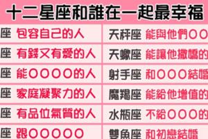 「擁有你，就像擁有了全世界」十二星座和誰在一起最幸福！