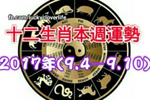 十二生肖本週運勢2017年(9.4—9.10)
