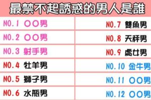 12星座男誰最禁不起誘惑！「最沒有抵抗力的男人」第一名不意外！