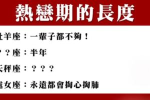 你儂我儂的感覺，能維持多久呢！為你解析十二星座的「熱戀期」時間！