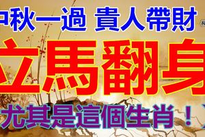 中秋一過貴人帶財立馬翻身【尤其是這個生肖！】