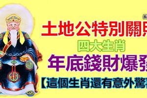 土地公特別關照四大生肖年底錢財爆發【這個生肖還有意外驚喜】