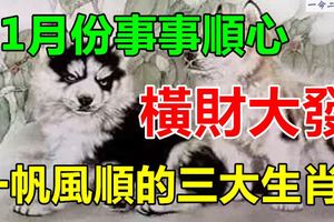 11月份事事順心，橫財大發，一帆風順的三大生肖！