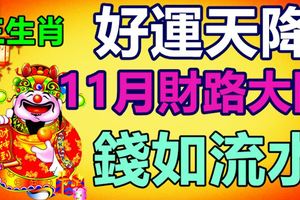 好運天降！11月財路大開，賺錢如流水的生肖