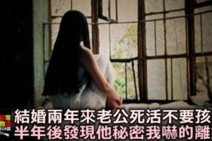 結婚兩年來，老公死活不要孩子，半年後發現他「秘密」，我嚇的離婚！