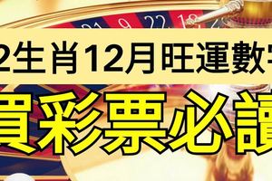 12生肖12月的旺運數字！買彩票必讀！