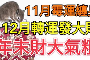 這3個生肖，11月黴運纏身，12月轉運發大財，年末財大氣粗！