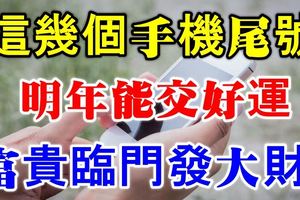 這幾個手機尾號，明年能交好運，好消息不斷，富貴臨門發大財！