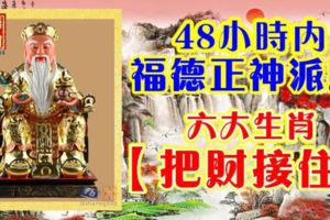48小時內，福德正神派財。六大生肖【把財接住】