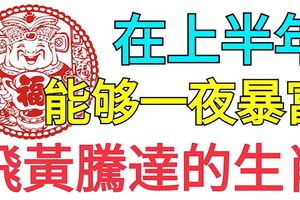 在上半年，這「4大生肖」能夠一夜暴富！飛黃騰達！