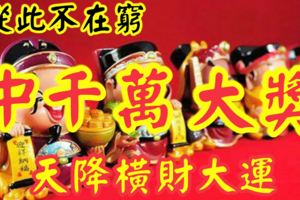 從此不在窮！財中幹萬大獎，天降橫財大運的生肖