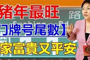 豬年最旺【門牌號尾數】一生都比別人幸福，全家富貴又平安