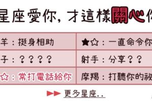 「因為愛，所以在乎！」12星座忍不住也要這樣「關心」你！你這根大木頭快來看懂他的心！