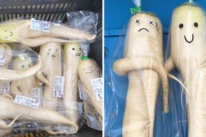 農夫的天才點子！醜醜的白蘿蔔「加可愛臉」熱銷　網友搶購：快賣我