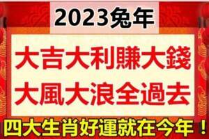 2023兔年大吉大利賺大錢，大風大浪全度過，四大生肖好運就在今年