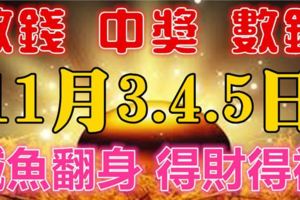 11月3-5日3天財神送錢，6生肖必鹹魚翻身財運亨通，得財得福