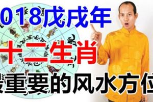 【2018戊戌年】十二生肖最重要的風水方位！你的風水位在哪裡？