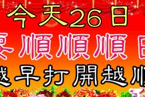 今天是11月26日，要順順順日！趕緊打開看看，越早打開越順！