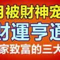 9月被財神寵愛，財運亨通，必發家致富的三大生肖