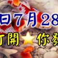 【今日7月28日】你打開，你發財！一發到年底！