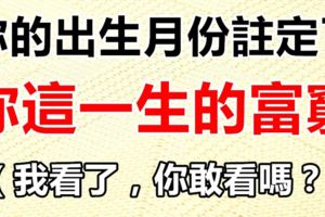 你的出生月份，註定了你這一生的富窮！你敢看嗎？