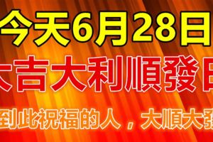 今天6月28日，大吉大利順發日！看到此祝福的人，大順大發！