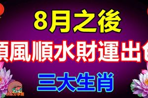 8月之後順風順水財運出色的生肖