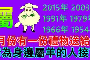 屬羊的人：8月份有「一份禮物」送給你~請為身邊屬羊的人接下！