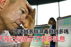 一定要注意啦！出汗越多排濕毒就越多嗎？汗液已經提示了很多訊息