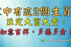 家中有這2個生肖，註定大富大貴，如意吉祥，多福多金！