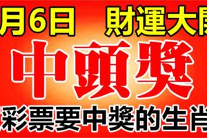 好運氣！9月6日財運大開，買彩票中得頭獎的6大生肖！