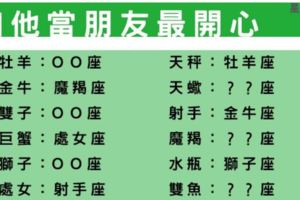 一見你就笑，十二星座必交的朋友！和他在一起只有開心沒有其他