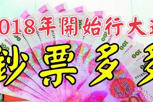 2018年開始行大運，鈔票多多的生肖！