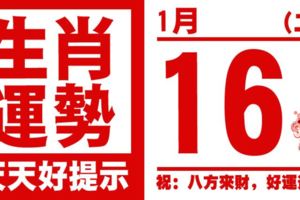 生肖運勢，天天好提示（1月16日）