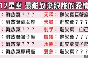 手放開就是最後的疼愛！12星座愛上最難放棄，做不到何不痛快愛一場！