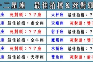 12星座「最佳拍檔」＆「死對頭」！有些人就是不適合相處在一起阿