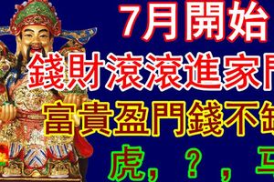 7月開始錢財滾滾進家門，富貴盈門錢不缺的生肖