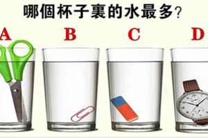 心理測試：哪個杯子裡的水更多？測你的潛力有多大！