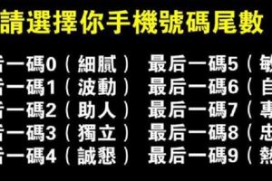 趣味測試：手機號碼尾數，測出你的真實性格！一起來看看吧！