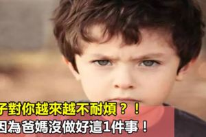 孩子對你越來越不耐煩？！全因為爸媽沒做好這1件事！